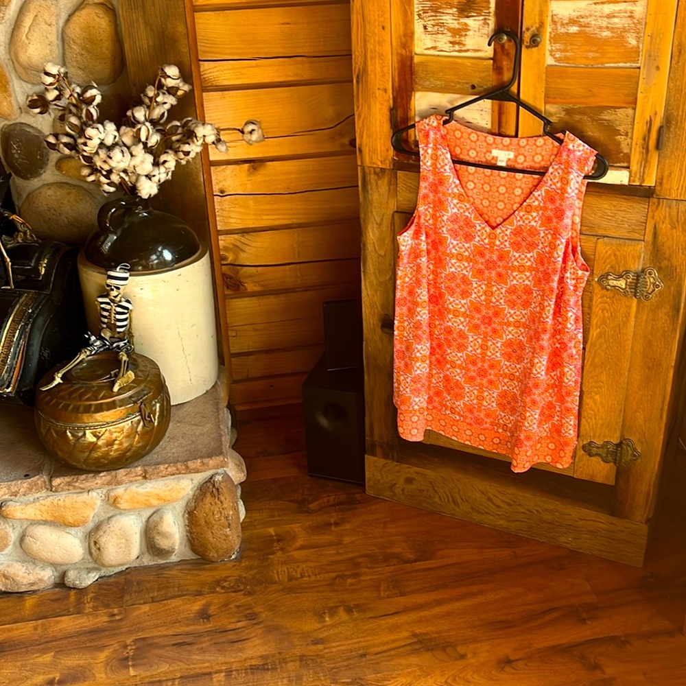 J. Jill Orange Sleeveless Blouse